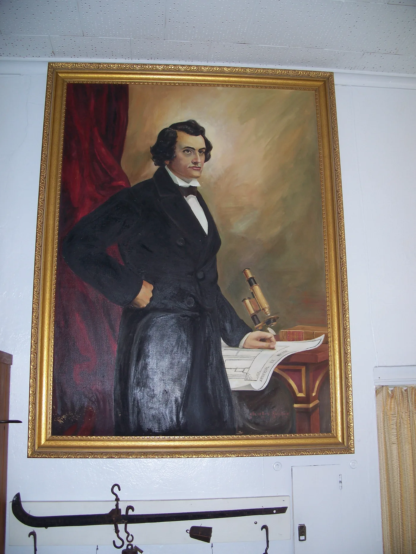 Painted portrait of a 19th-century physician in a dark coat and high collar.