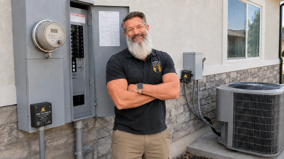 DiTek surge protector guarding a home's AC and electrical panel