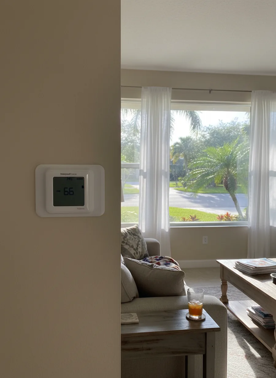 Honeywell T6 Pro smart thermostat on the wall
